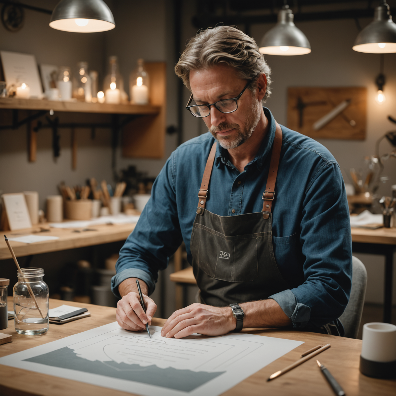 A skilled artisan crafting a personalised memorial glass piece from a pet's ashes.